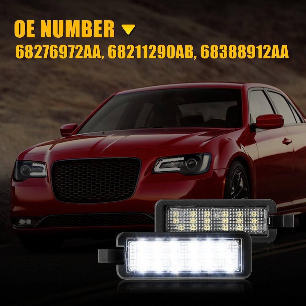 For 2015-2022 Chrysler 300 White LED License Plate Light Bulbs Rear Tag Lamps 2x