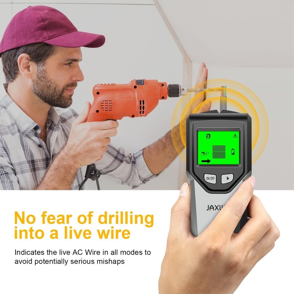 Advanced Stud Finder - 5 Scan Modes & High-Visibility LCD for Safe DIY Projects