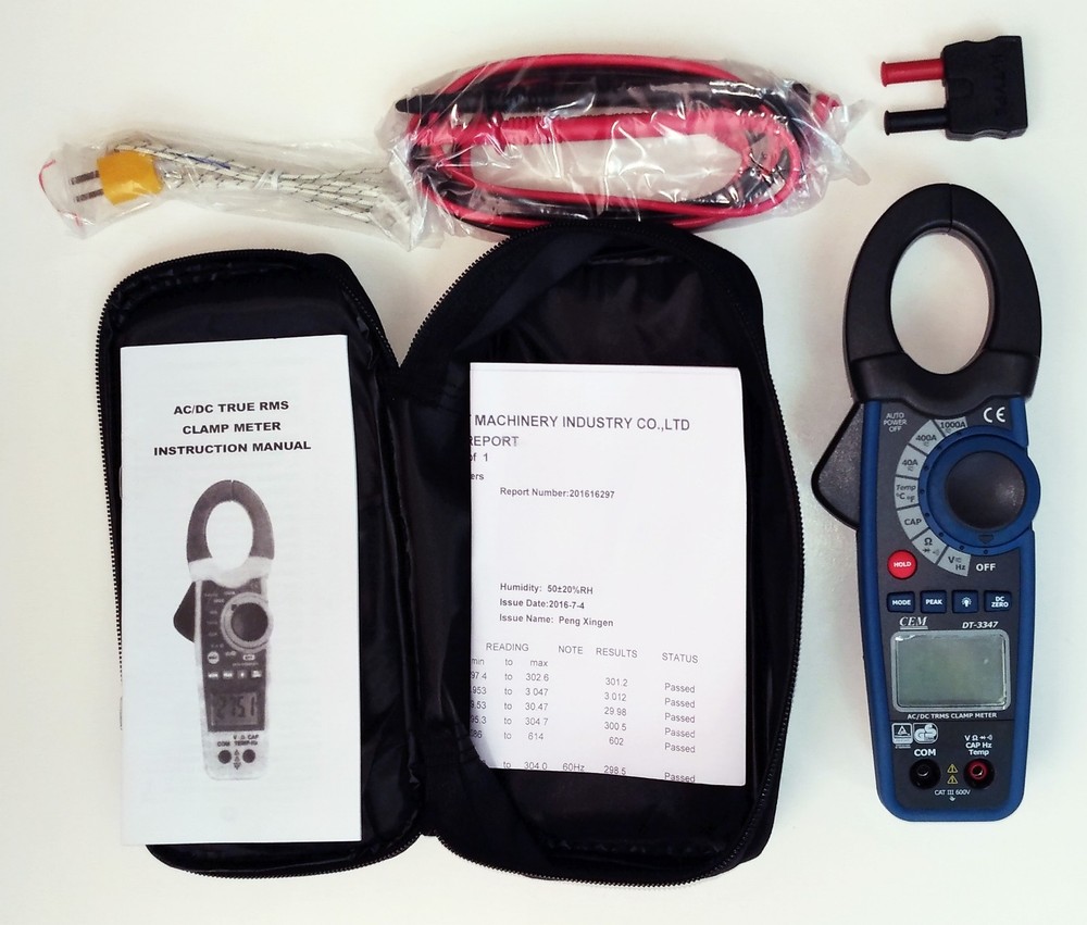 CEM DT-3347 1000 Amp Clamp-on AC/DC Current Voltage Capacitance Frequency Meter