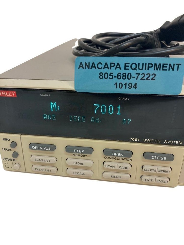 KEITHLEY 7001 Switch System with *TWO* 7011-C Quad 1x10 Multiplexers (10194)D