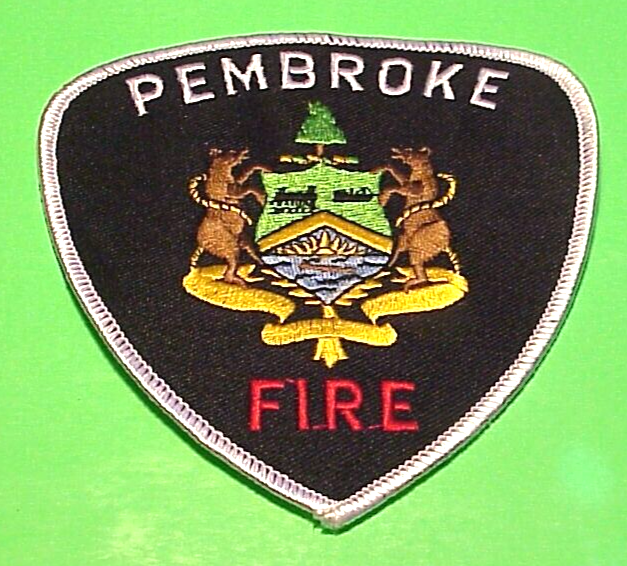 PEMBROKE ONTARIO CANADA 4 1/2" FIRE DEPT PATCH FREE SHIPPING!!!