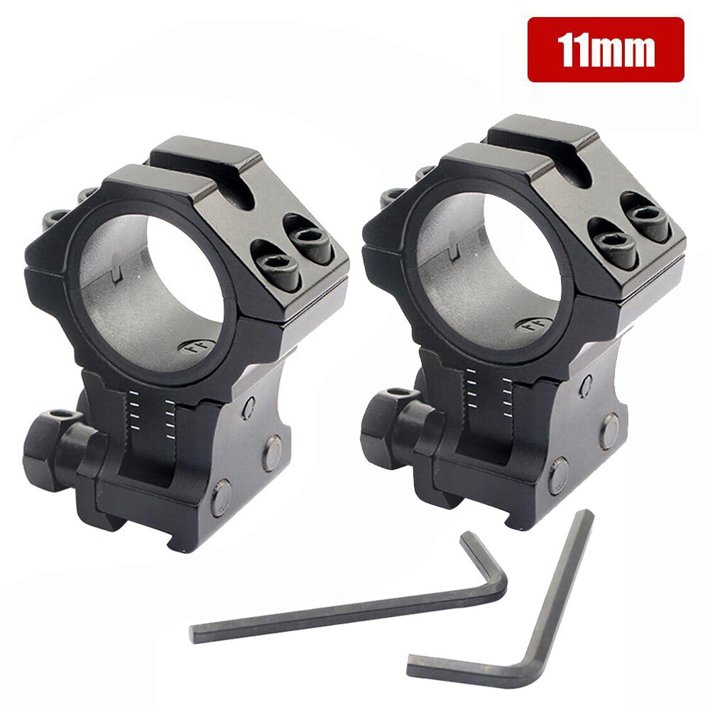 2Pcs 1"/30mm Adjustable Height Scope Ring Mount for 11mm Rail Dovetail Riser