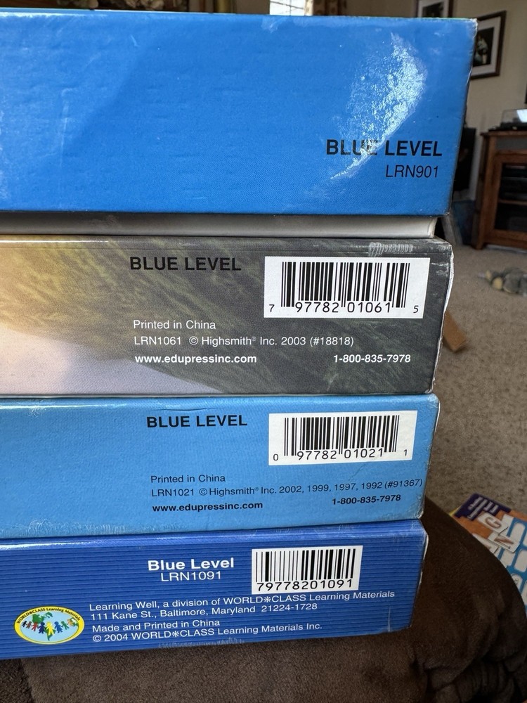 🔥4 LEARNING WELL READING COMPREHENSION BOARD GAMES BLUE LEVEL ED GRADE 3 4 5