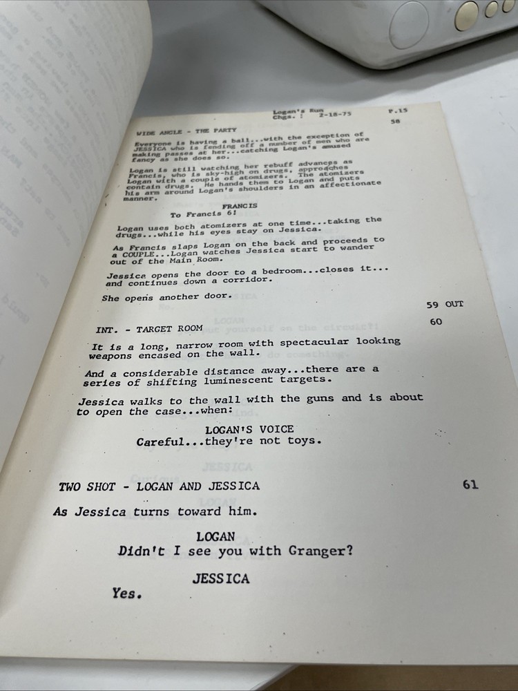 “Logan’s Run” First Draft Original Script David Z. Goodman 1974 Sci Fi Rare HTF
