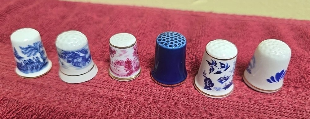6 Vintage Thimbles