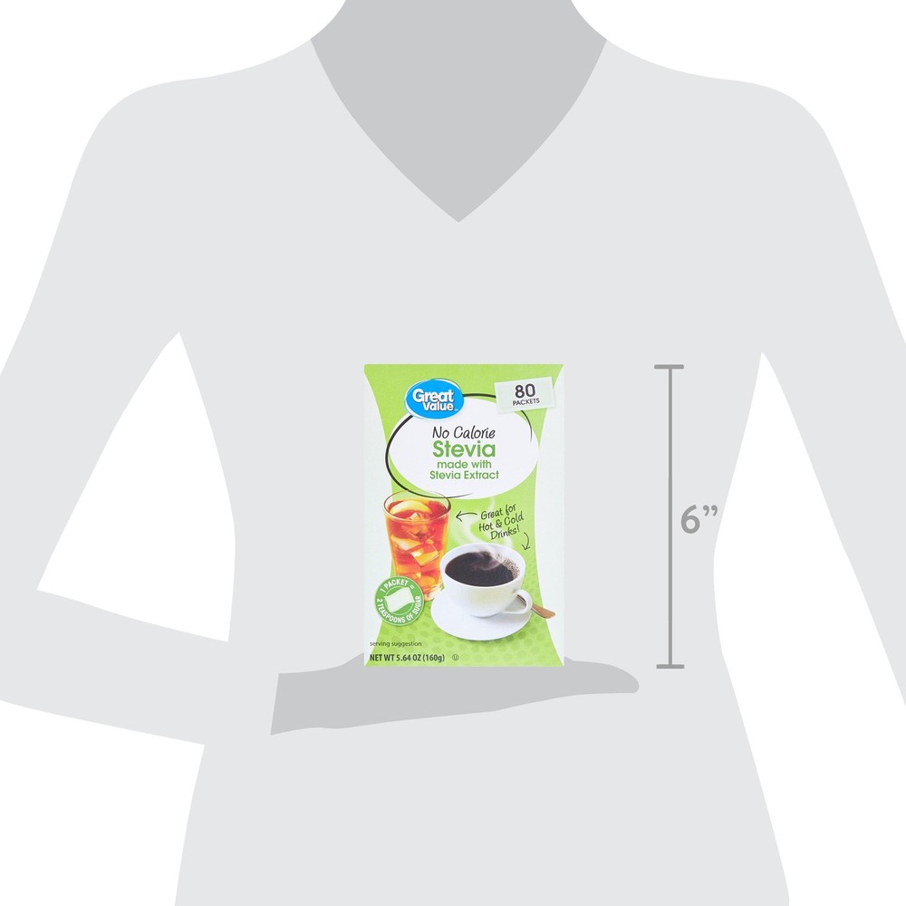 Great Value No Calorie Stevia Packets, 80 Count