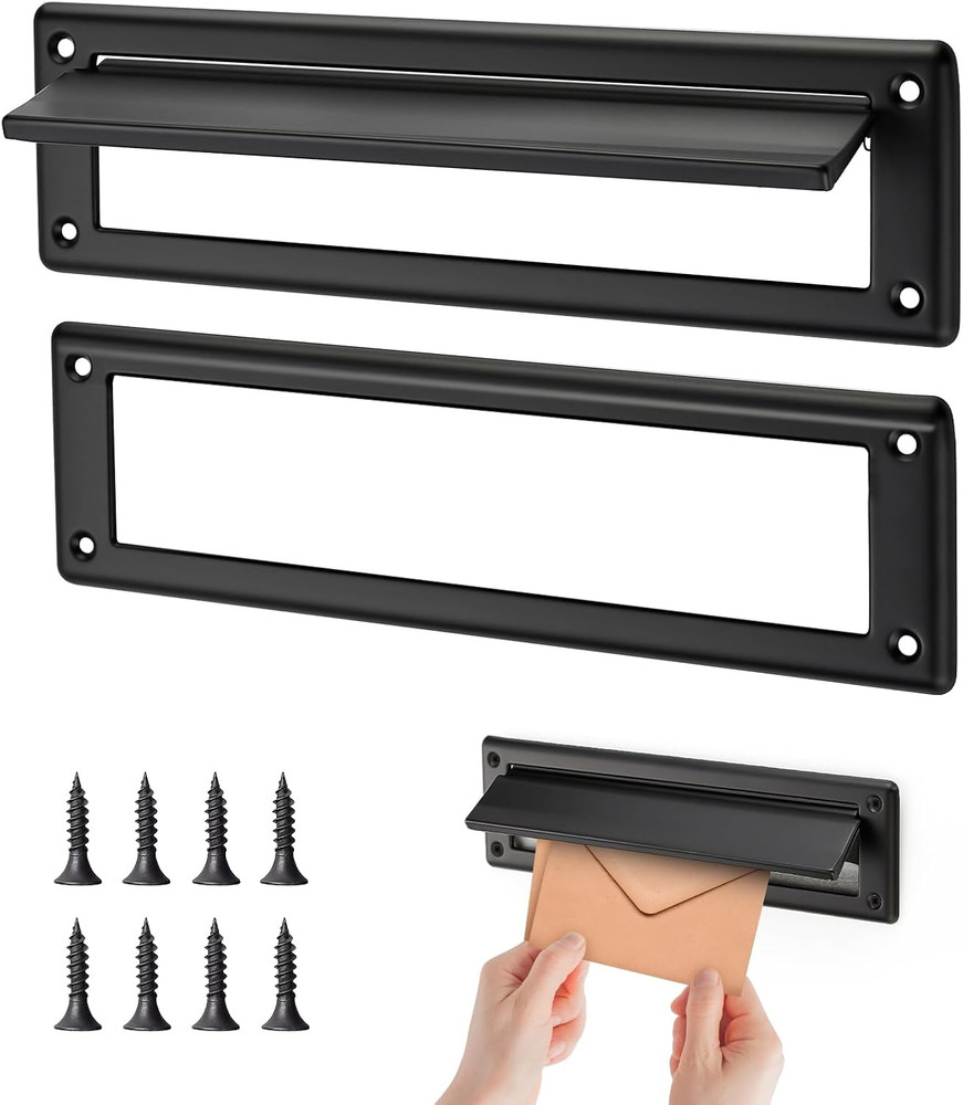 Door Mail Slot 13" Solid Brass Mail Slot for Front Door with Solid Brass Interna