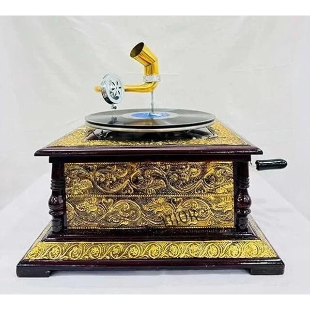 Antique Gramophone, Fully Functional Working Phonograph, win-up record player