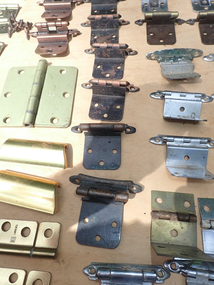 Vintage Cabinet Door Drawer Hardware Lot Handles Hinges Knobs & More