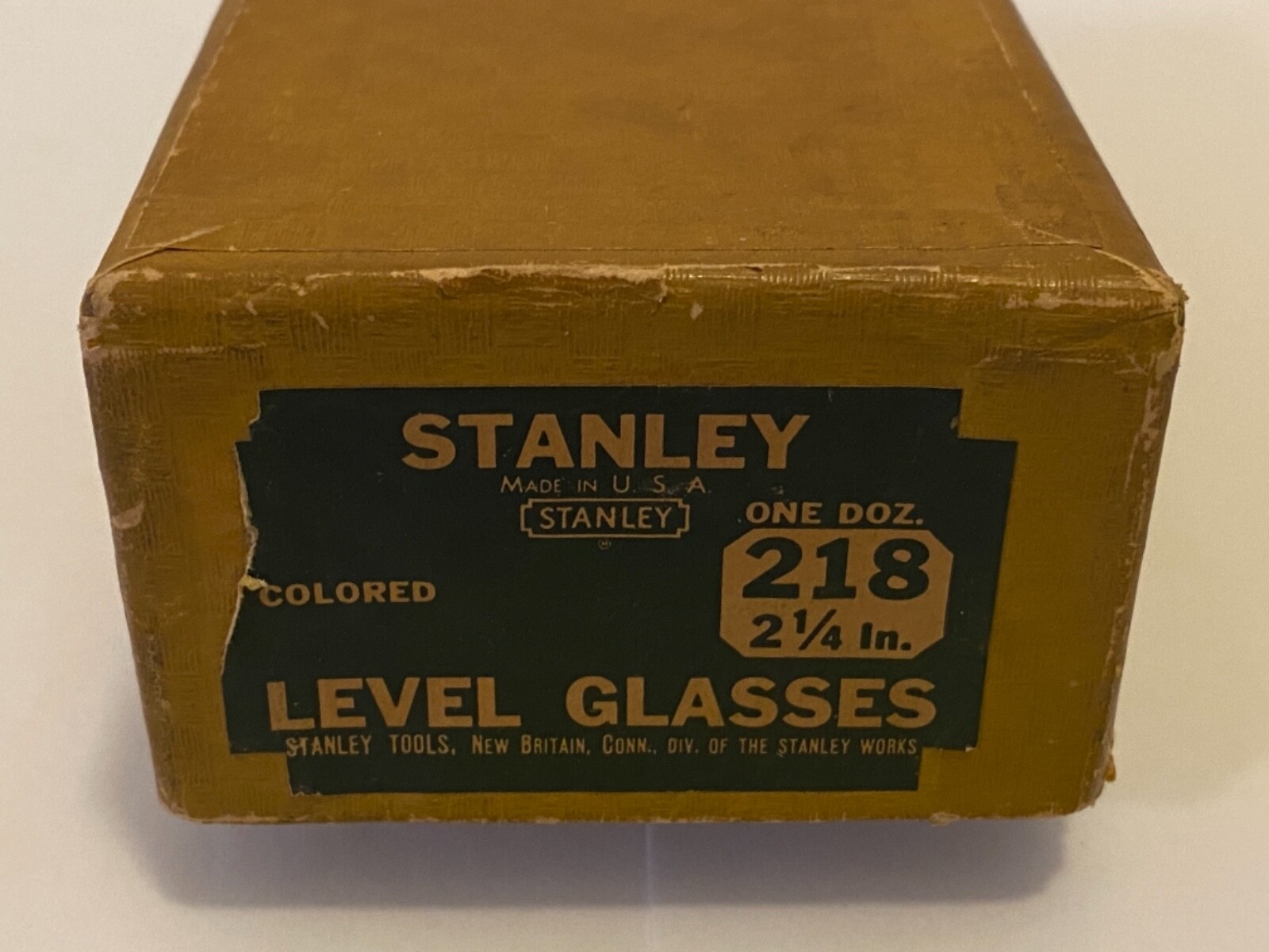 STANLEY No. 218 - COLORED 2-1/4” REPLACEMENT LEVEL GLASS VIAL W/BOX - NEW