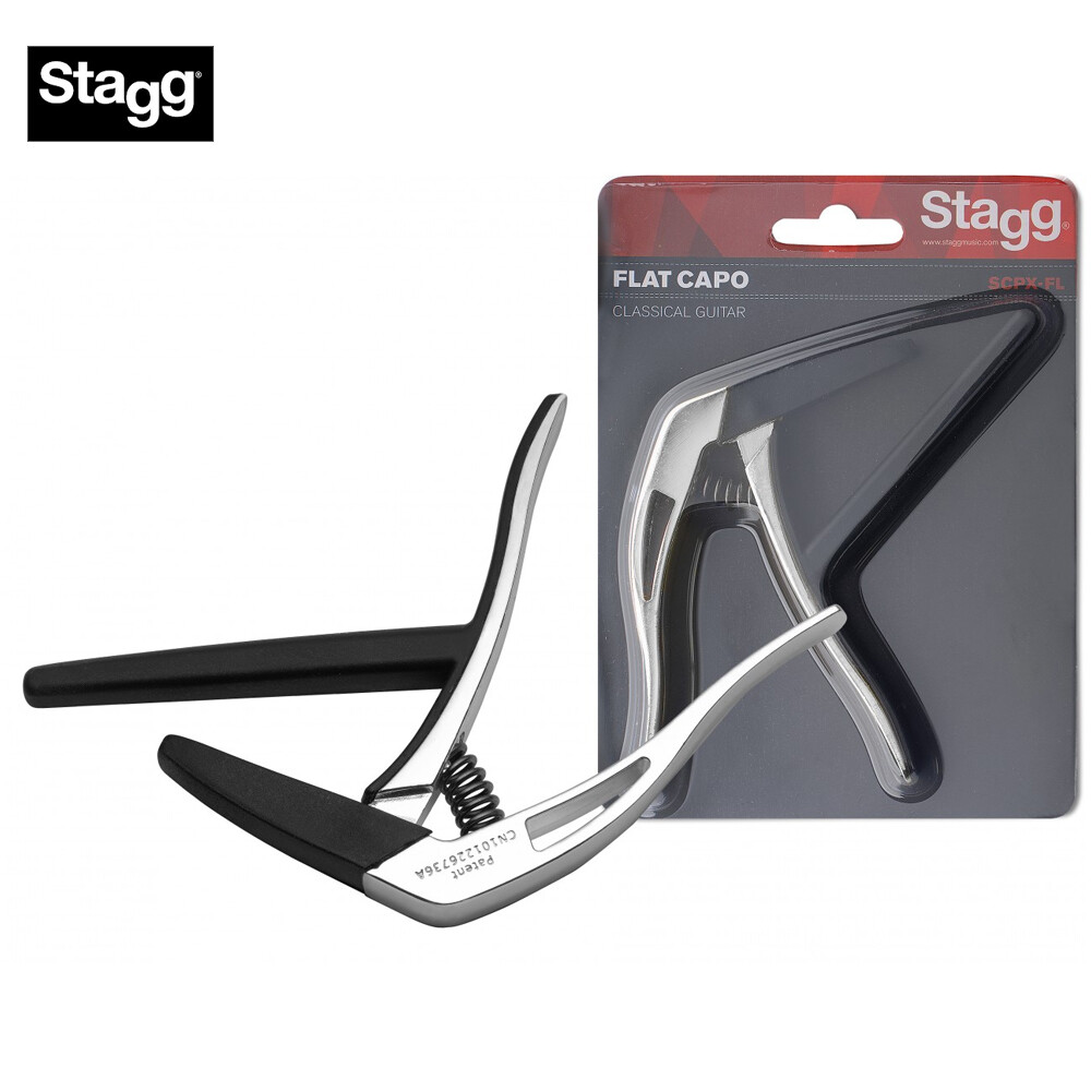 Stagg SCPX-FL CR Chrome Flat Trigger Capo for Classical Guitars
