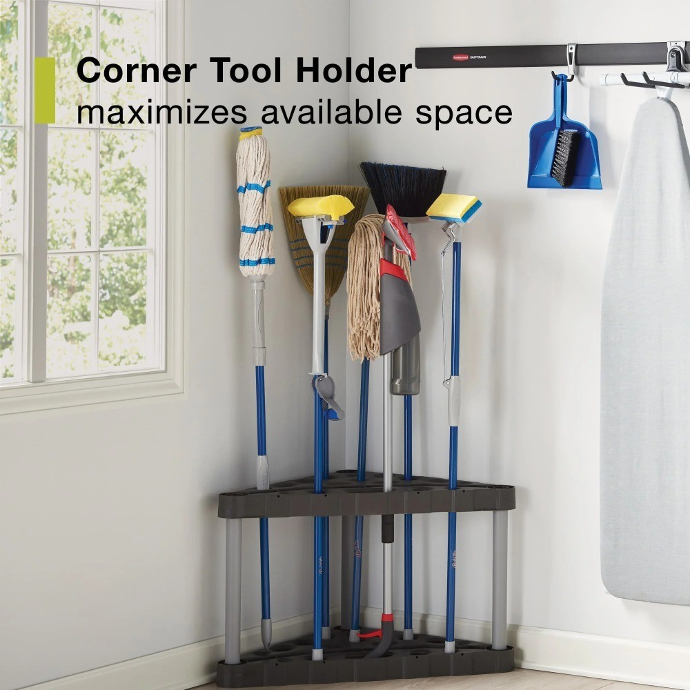 Corner Tool Tower Garage Storage Rack Holds 30 Tools Organizer Black