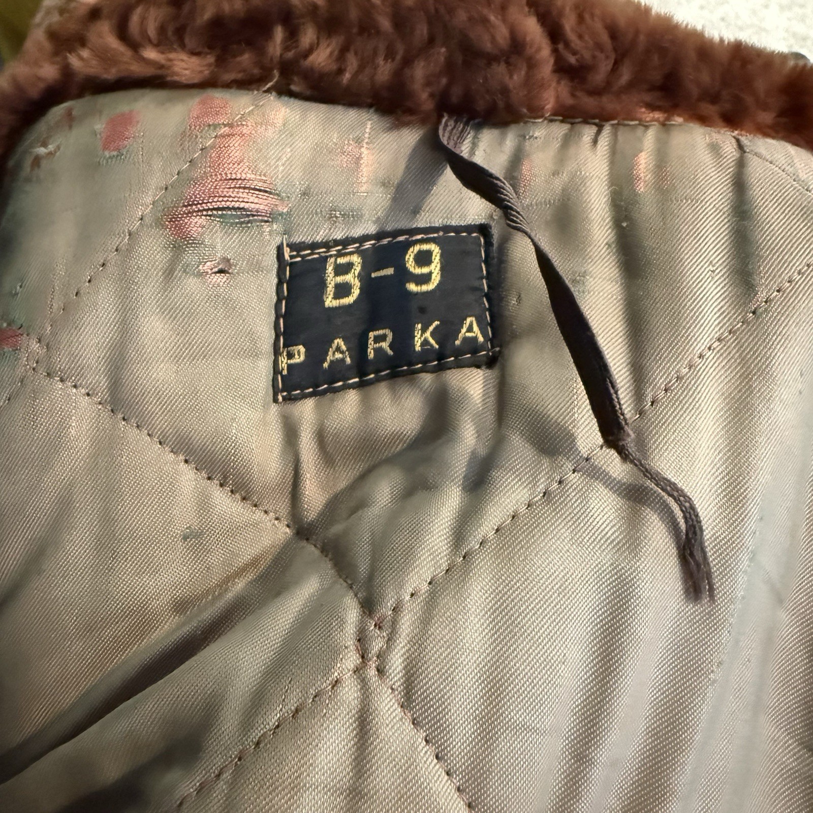 US Military Vintage 40s WW2 OG Faux Fur Talon Zip Hood B-9 Parka Jacket Mens XL