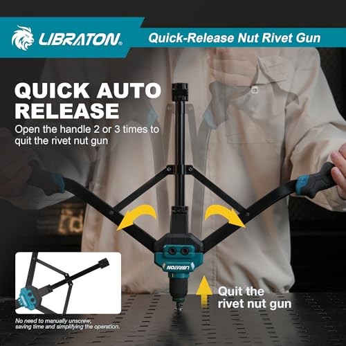 Rivet Nut Tool, 16" Rivnut Tool Kit, Hand Rivet Auto Release Rivet Nut Tool