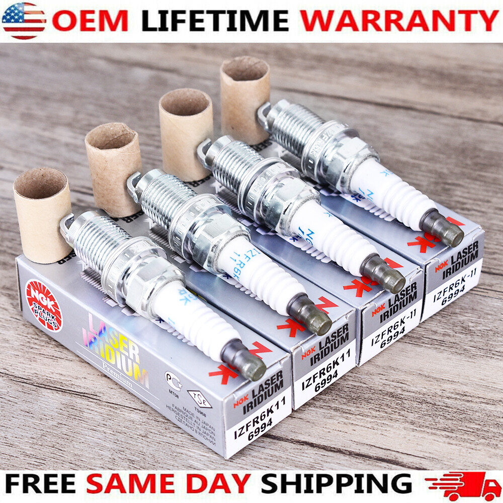 4pc NGK Laser Iridium Spark Plugs IZFR6K11 6994 For Honda Accord Civic CRV Acura