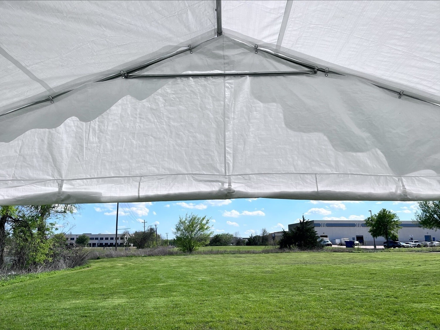 Budget PE Party Canopy - 32'x16' Tent (B Model), Long Bag, and Short Bag