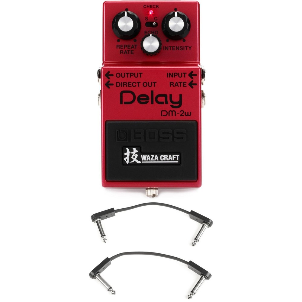Boss DM-2W Waza Craft Delay Pedal with EBS Patch Cables