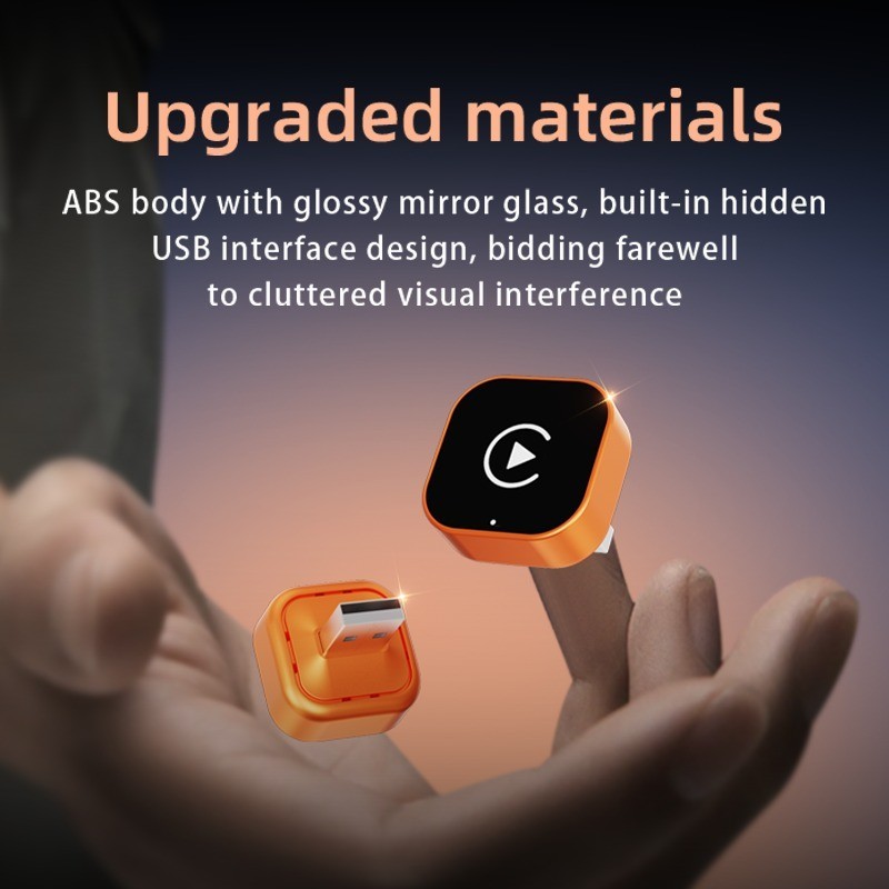 USB Wireless CarPlay Adapter For iPhone Apple Wireless Dongle Plug & Play orange