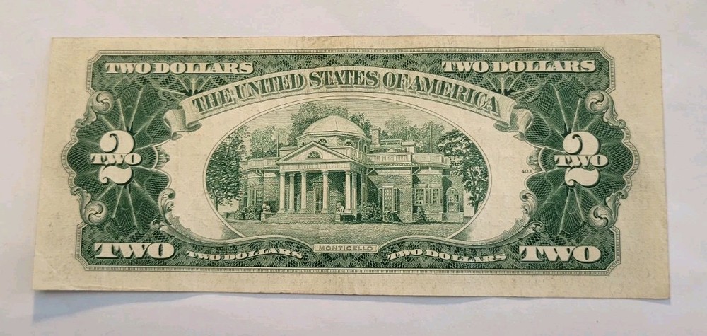1953 B $2 Dollar Red Seal Banknote