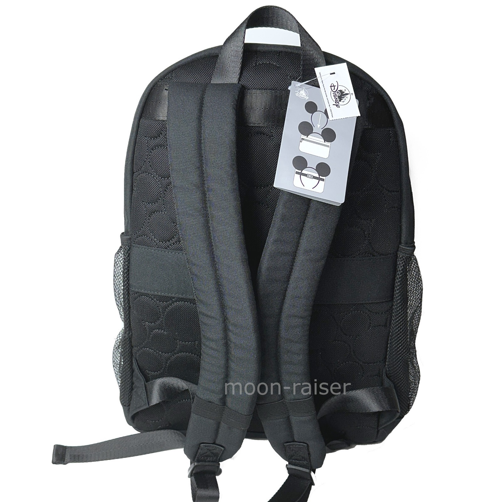 Disney Parks Walt Disney World Logo Backpack Large 17" Black Shoulder Bag