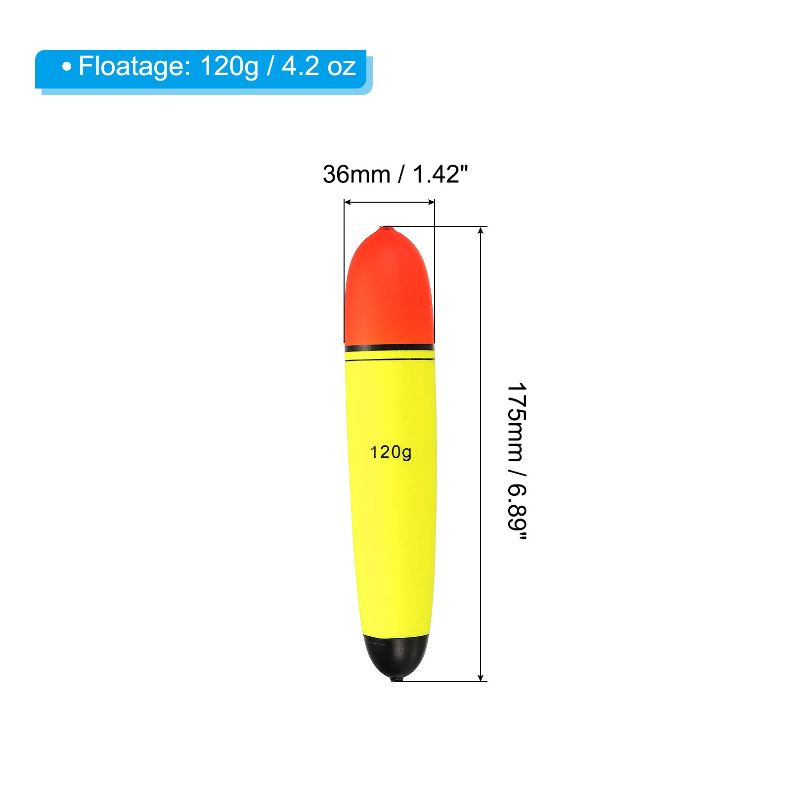 4 Pack 4.2oz Fishing Slip Bobbers EVA Fishing Float Yellow