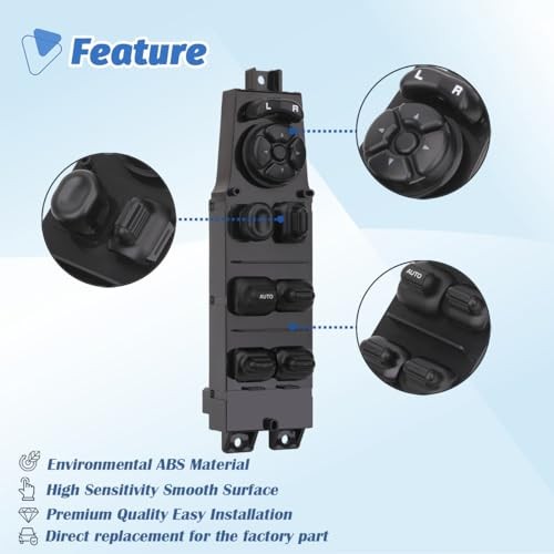 Power Window Switch Control Button Driver Side Compatible with 2002-2009 Dodge