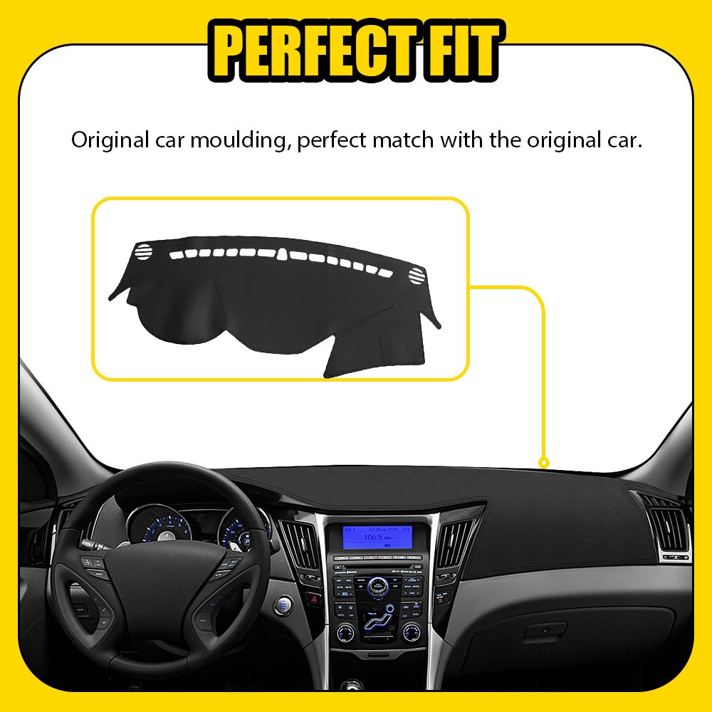 Car Leather Dashboard For Hyundai Sonata 2011-2014 Dash Cover Protector Mat EO