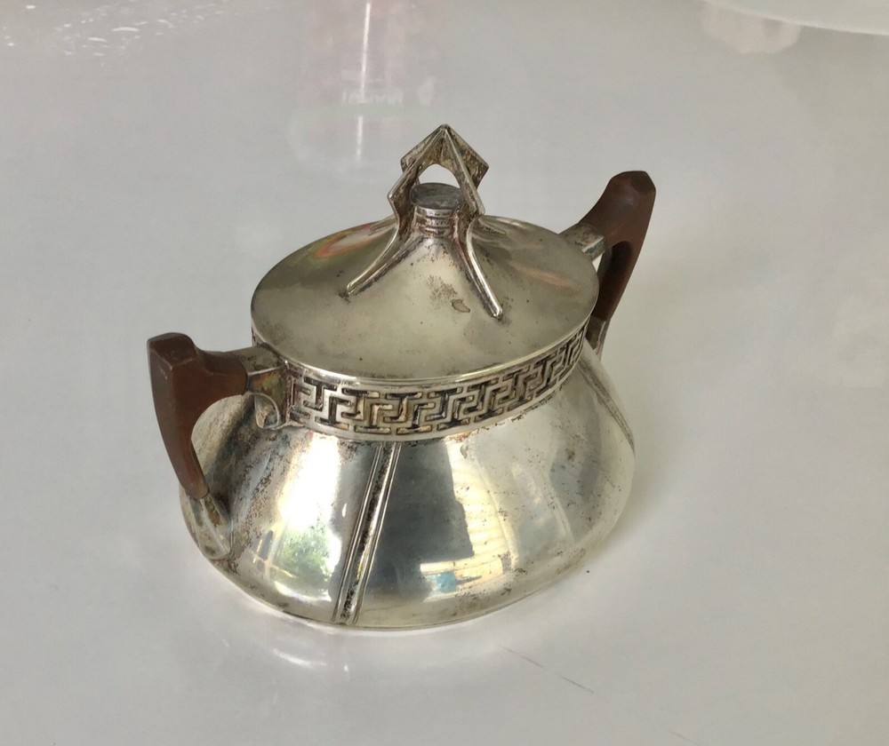 Art Deco antique German 800 solid silver sugar box