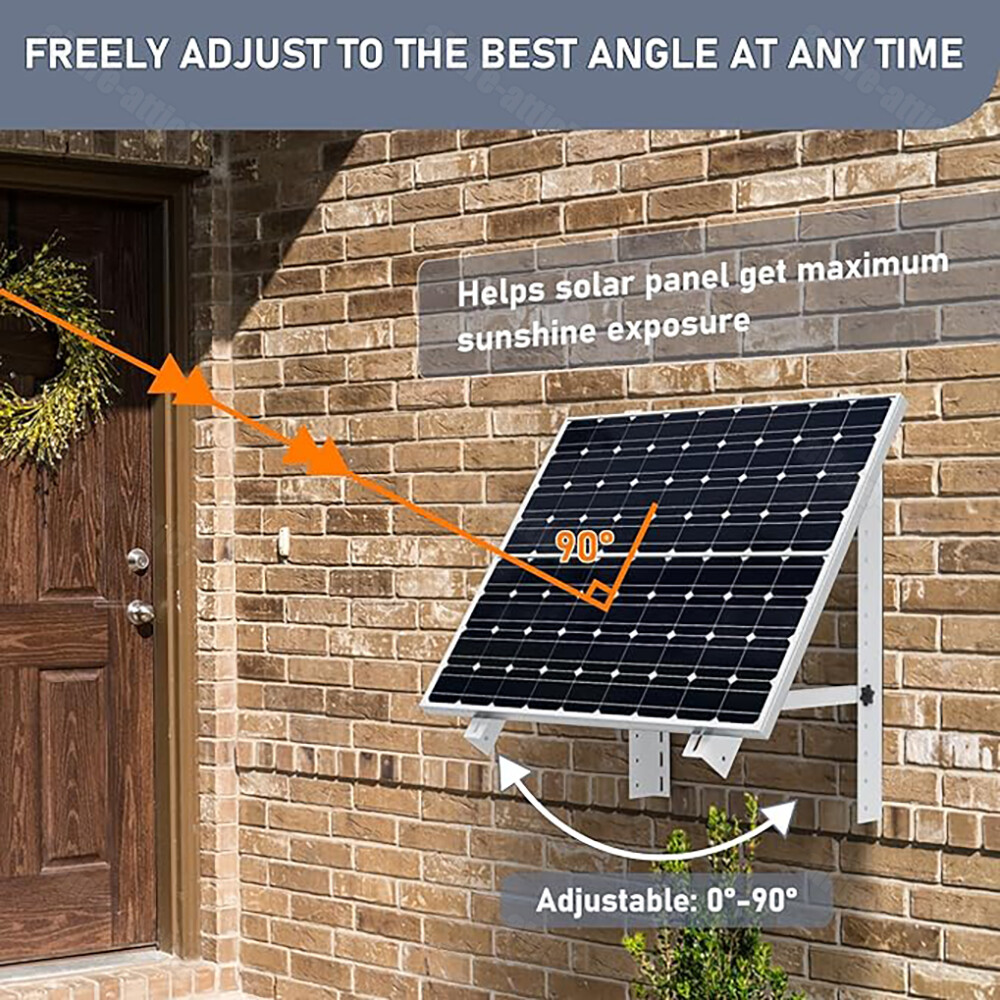 4PCS Solar Panel RV Tilt Mount Brackets Rooftop Flat Surface Adjustable Frame US