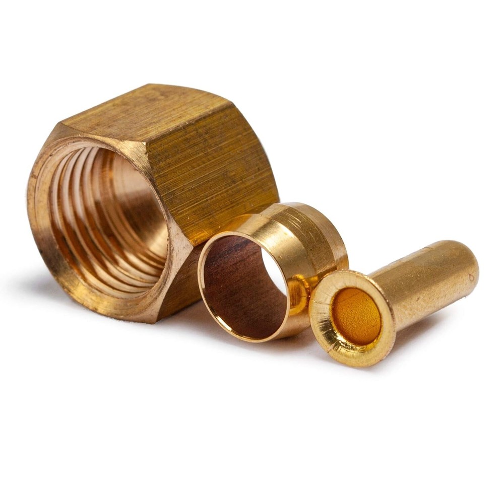 Versatile Brass Compression Insert Kit - 125-Piece Sleeve Ferrule Nut Pack