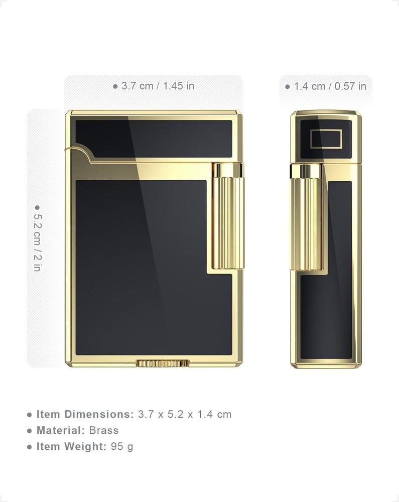 Compact Gold Soft Flame Butane Pipe Lighter - Vintage Charm Meets Function