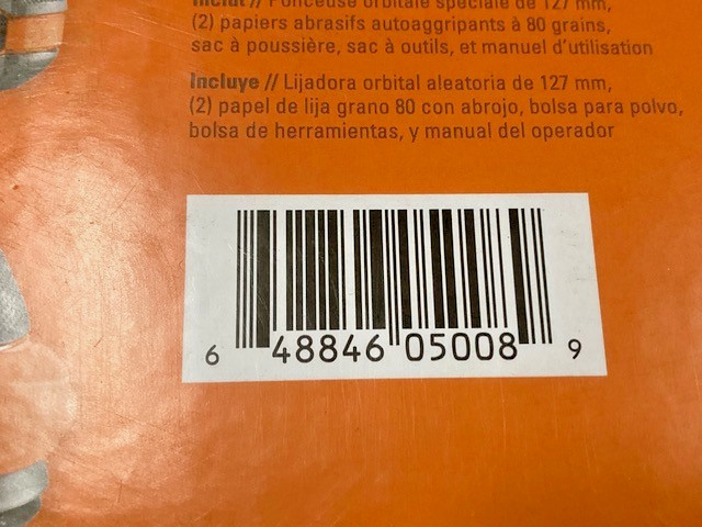 RIDGID R26011, 5 Inch, 120V Corded Random Orbit Sander
