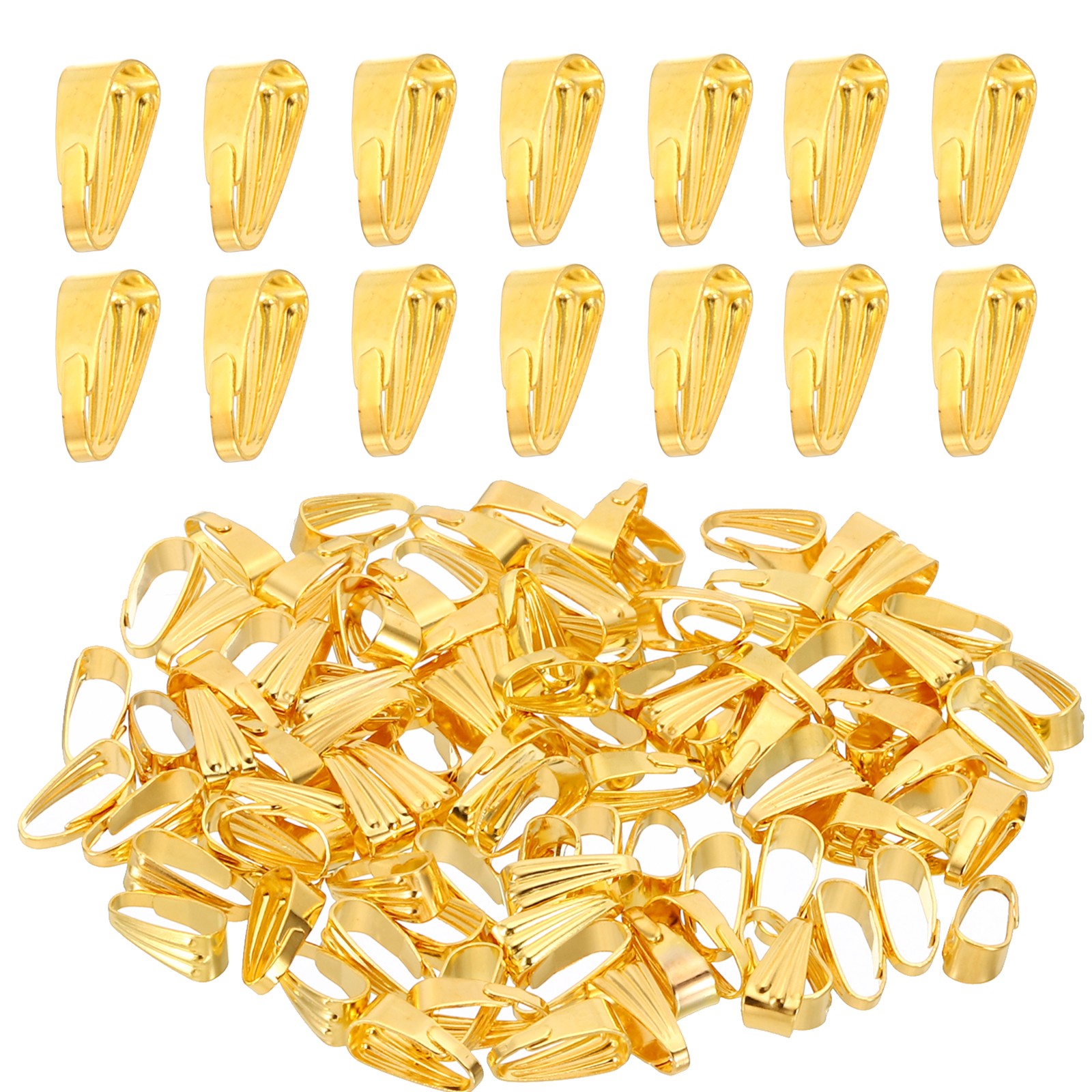 100Pcs 8.5x3.5mm Snap Bail Hook Pinch Pendant Clasp Connectors Gold