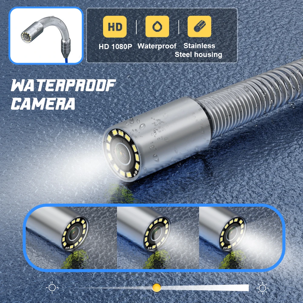 Pipe Sewer Camera 7in Screen 100ft/165ft 5mm Drain Camera Plumbing