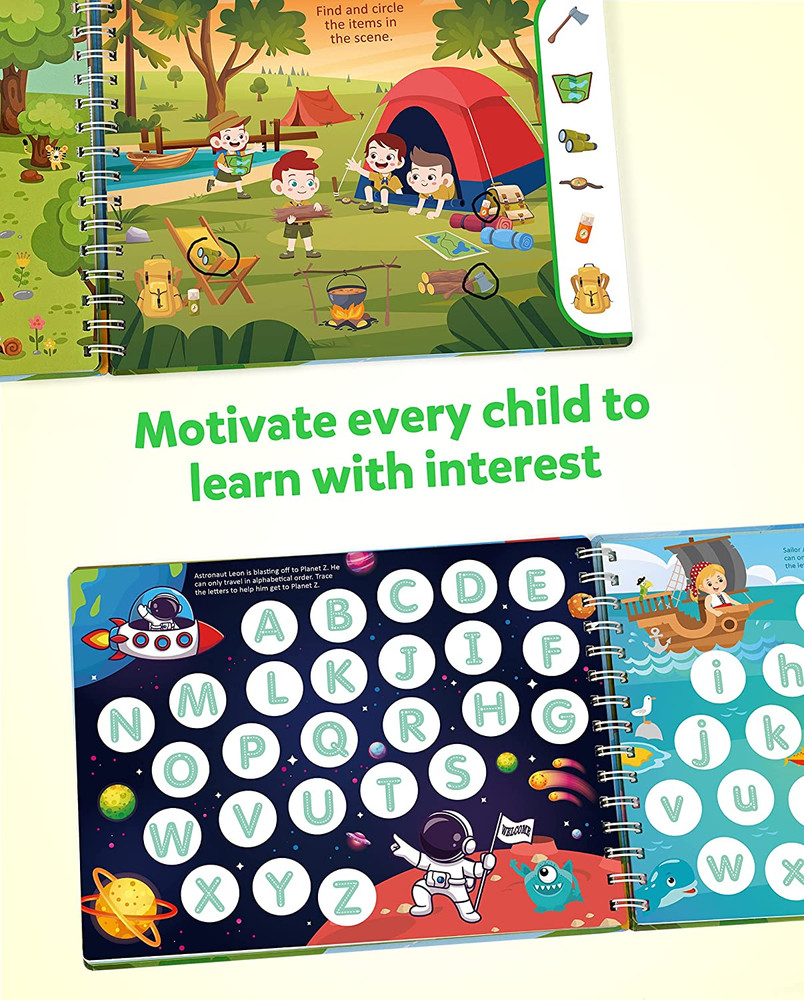 Coogam Magic Writing Practice for Preschool with Color Pattern, Learn to Write W