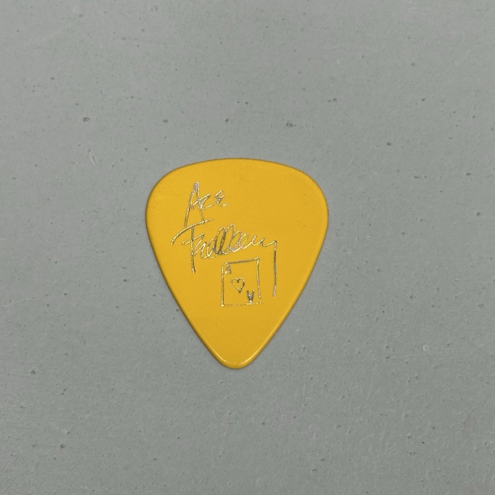 KISS Guitar Pick ACE FREHLEY Solo Just For Fun Concert Tour Yellow Silver Prism