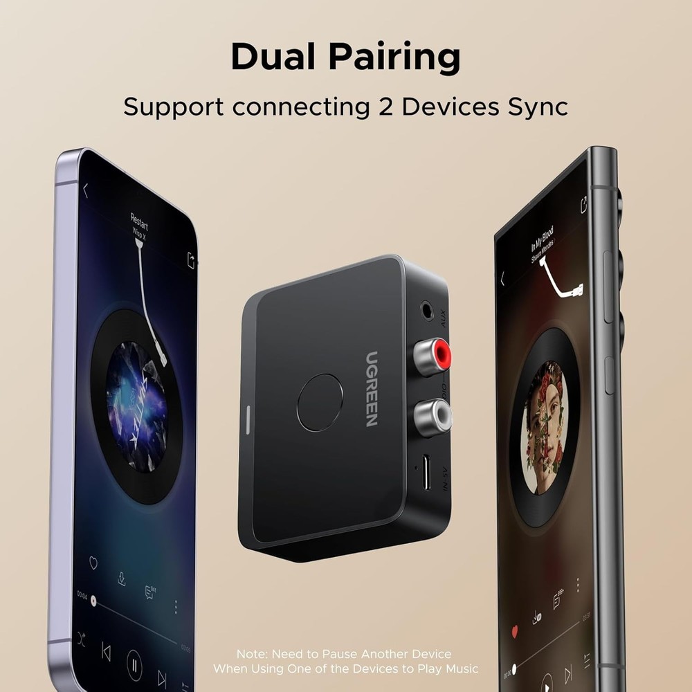 Bluetooth 6.0 Receiver with LDAC Decoding - Connect Two Devices Simultaneously