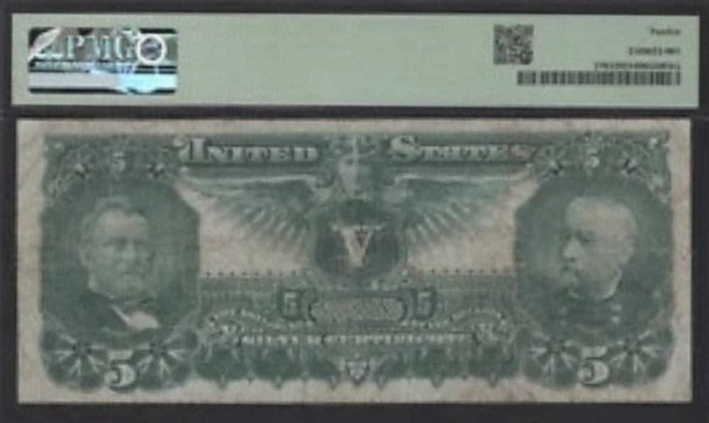 1896 $5 🇺🇸 Magnificent (( Silver Certificate ))(( Educational Note )) PMG 12