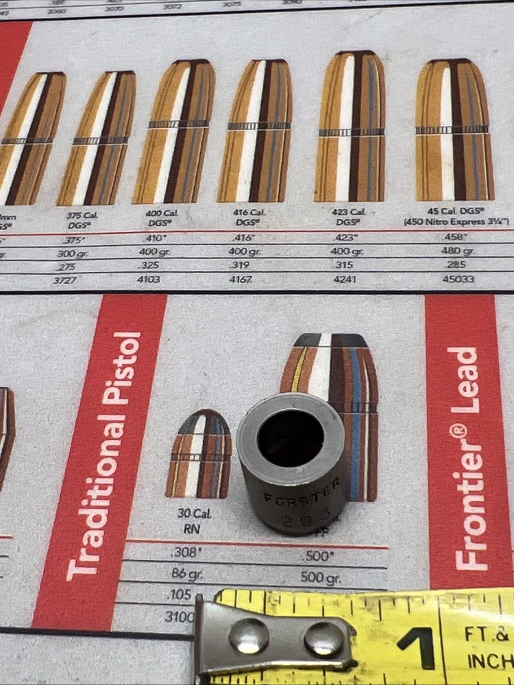 FORSTER NECK BUSHING .293 COMPETITION DIE PART RELOADING