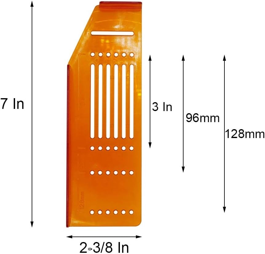 Pack of 3 Precision Drill Templates for Cabinet Knobs & Drawers - Orange