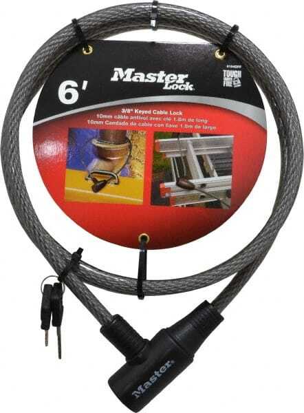 Master Lock 8154DPF 6' Long Keyed Different Cable Lock, 3/8" Diam