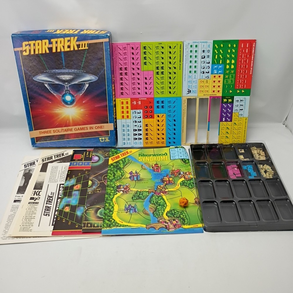 Star Trek III: Three (3) Solitaire Games West End Games Complete