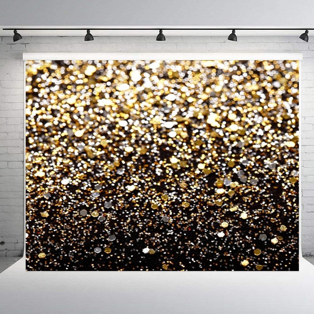Sequin Glitter Backdrop (6x4ft) Black Sparkle Background for Party