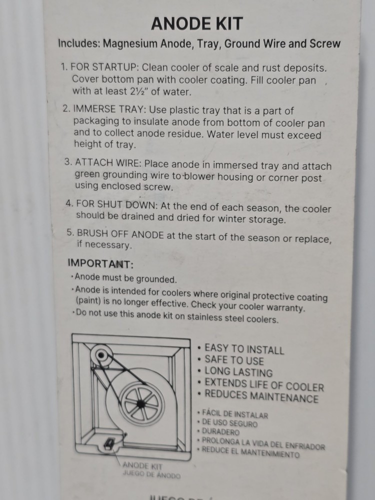 Dial Magnesium Evaporative Cooler Anode Kit 5152, Controls Rust & Corrosion