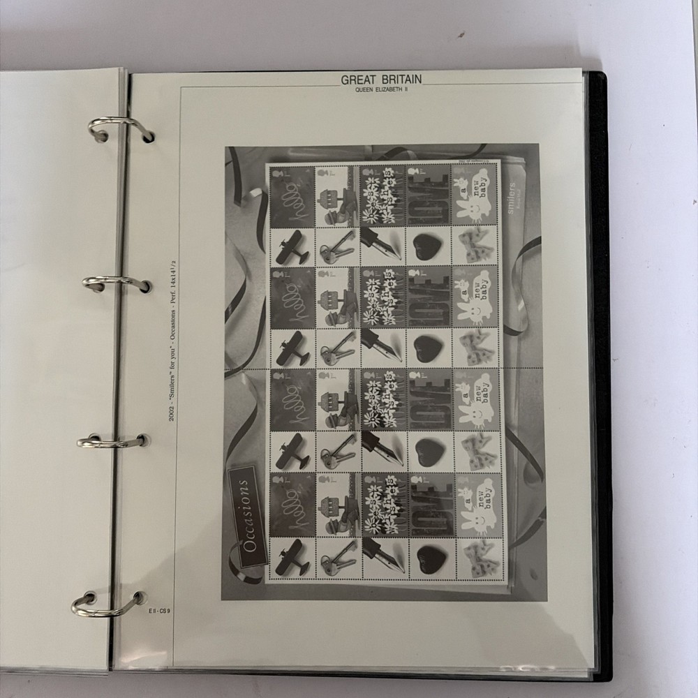 Royal Mail Smilers Luxury Padded Album, CS1-5, 7-12, 2000-2002, Used. No Stamps