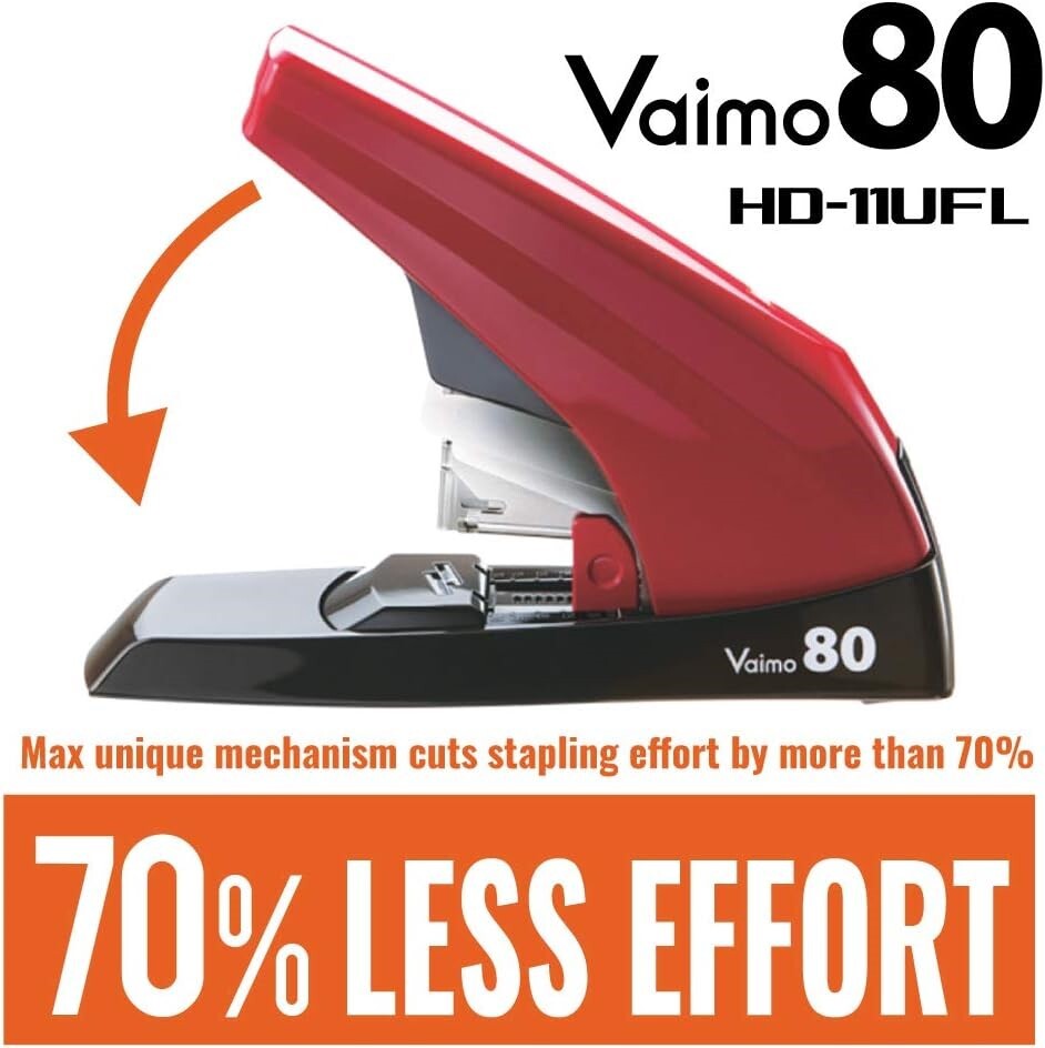 Flat Clinch Compact Heavy Duty Stapler HD-11UFL For 80 Sheets Front Loading NEW