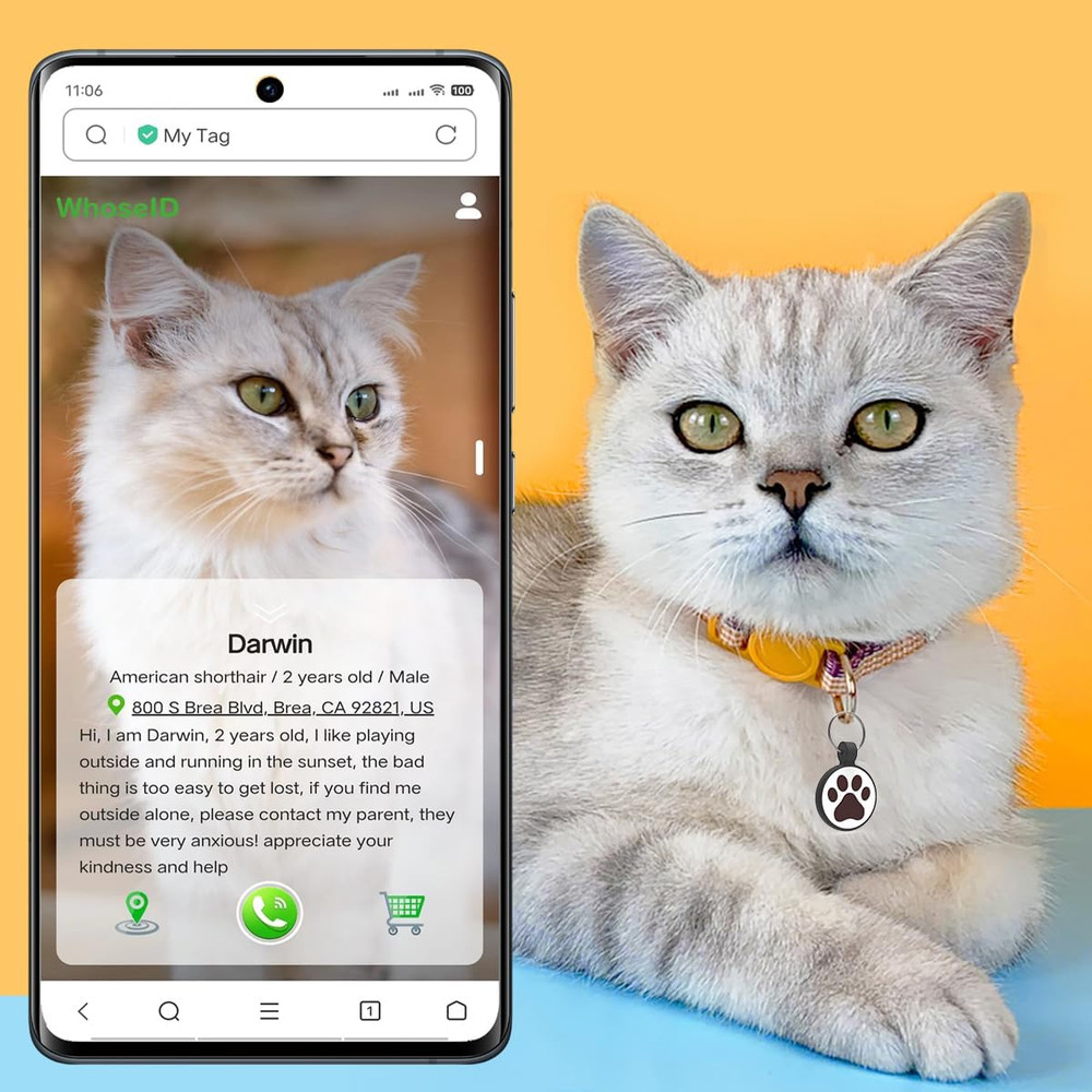 Personalized QR Code Dog Tag, Silicone, Medium-Large Breeds, 1.25", Black