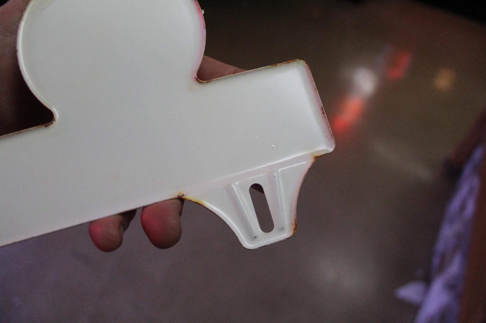 RARE 1950s DRINK COCA COLA DRIVE SAFELY STAMPED PAINTED METAL TOPPER SIGN SODA