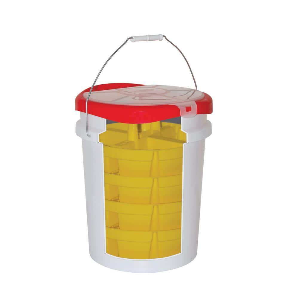 10.25in 4-Compartment 5 Gal Pail Bucket Stacker Tools Compartment Organizer