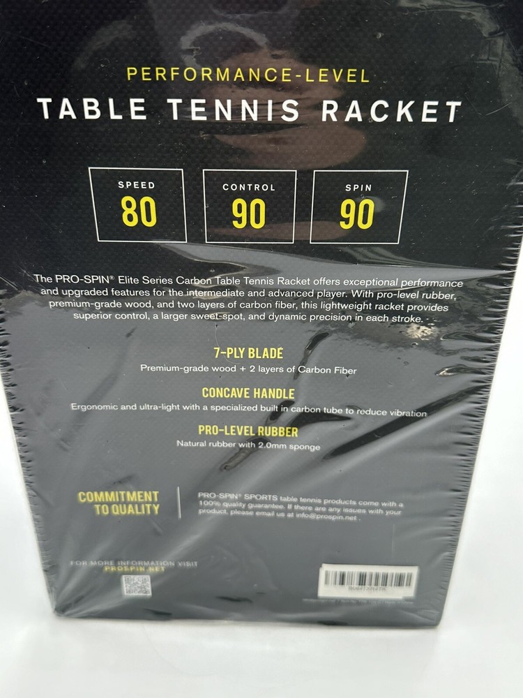 PRO SPIN Ping Pong Paddle Carbon Elite Table Tennis Racket Performance Level (2)